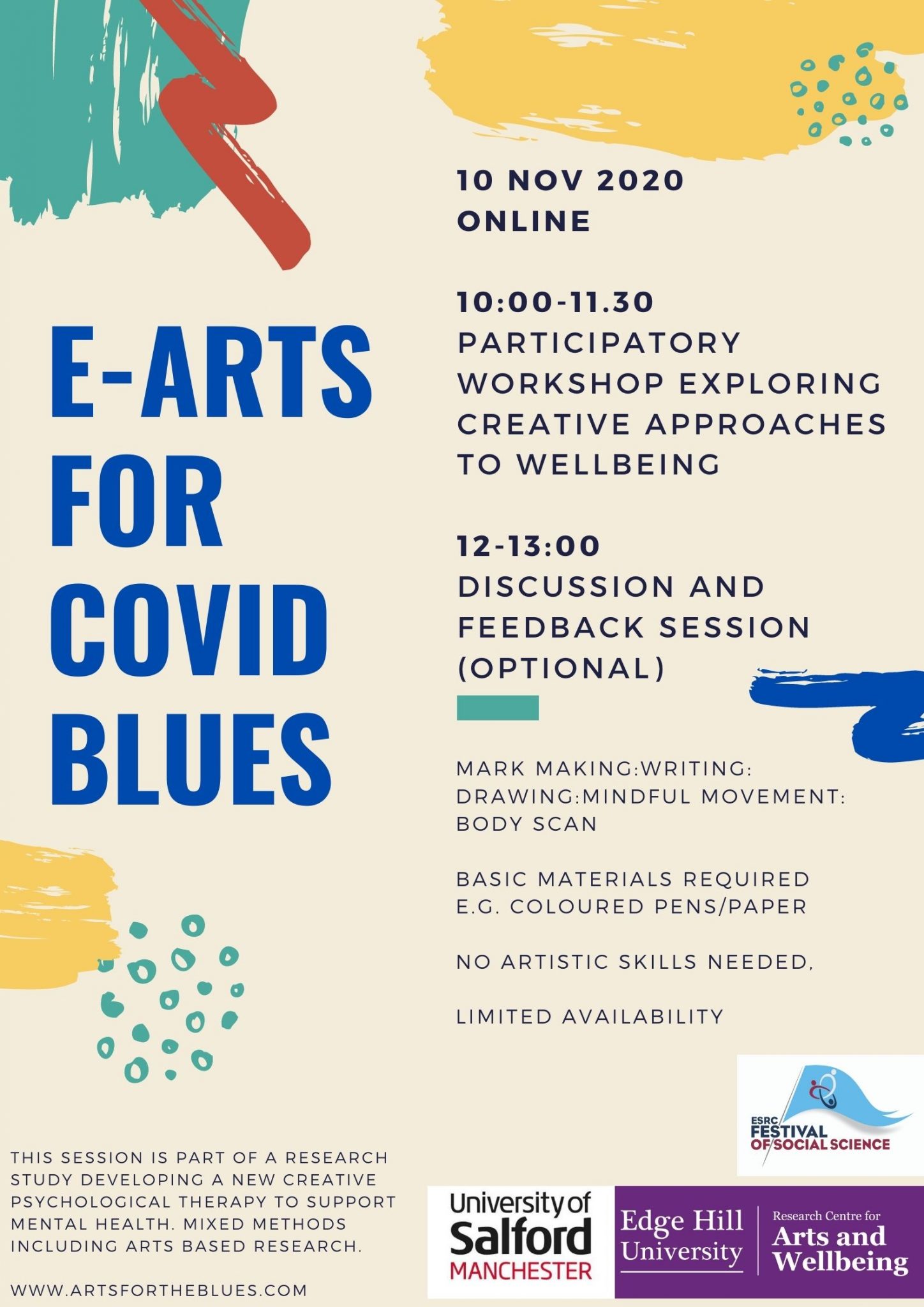 E-arts for covid blues: online workshop
